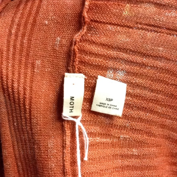 exc MOTH anthropologie terra cotta cardigan XS S - Picture 7 of 7